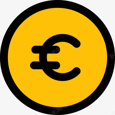 欧元货币71线颜色图标图标