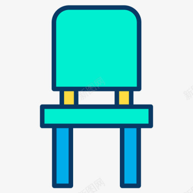 椅子78学校线性颜色图标图标