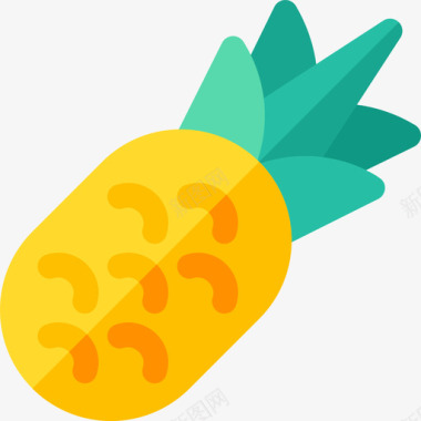 菠萝夏季89平坦图标图标