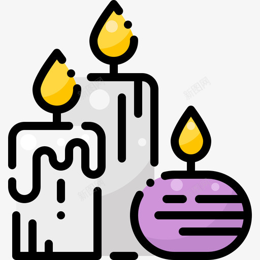 Spa蜡烛美容脸和Spa1线性颜色图标svg_新图网 https://ixintu.com Spa 线性 美容 蜡烛 颜色