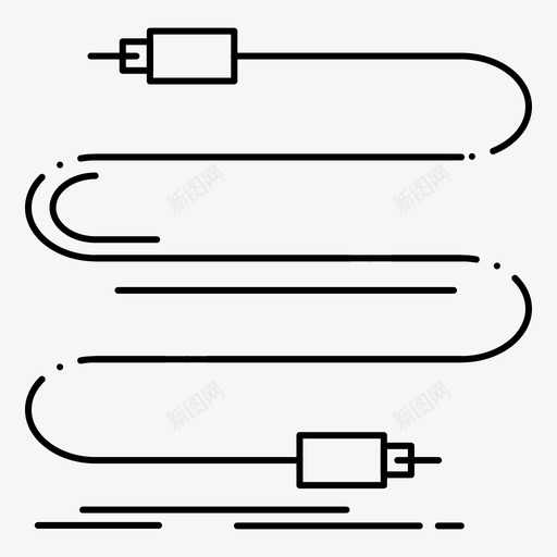 音频电缆电线图标svg_新图网 https://ixintu.com 声音 接口 电线 电缆 网络 音频