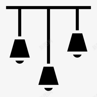 吊灯家用电器19字形图标图标
