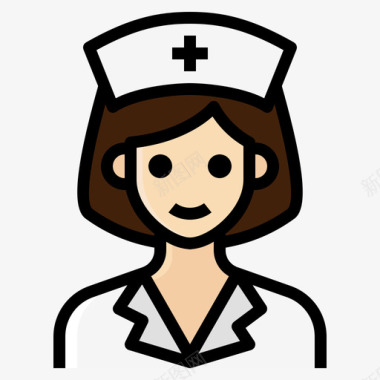 护士职业女性3直系肤色图标图标