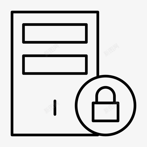 锁计算机pc图标svg_新图网 https://ixintu.com pc 专用 图标 安全 托管 细线 网络 计算机
