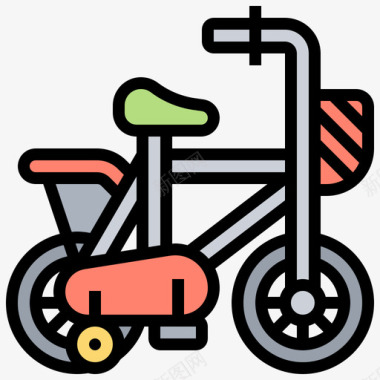 自行车自行车元素4线颜色图标图标