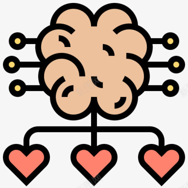 头脑商业动机18线条色彩图标图标