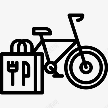自行车送餐49直线型图标图标