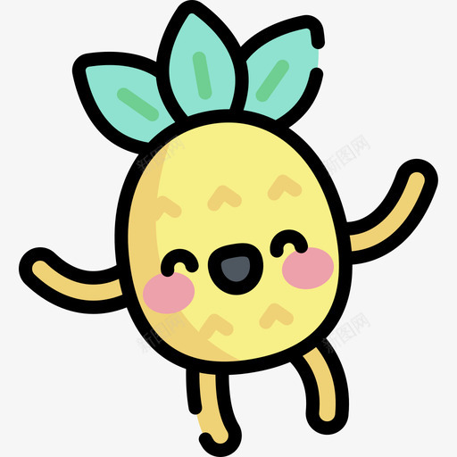 快乐菠萝性格1线性颜色图标svg_新图网 https://ixintu.com 快乐 性格 线性 菠萝 颜色