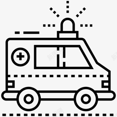 救护车急救车医院运输工具图标图标