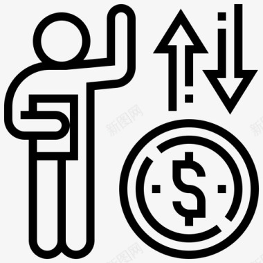 管理商业战略20线性图标图标