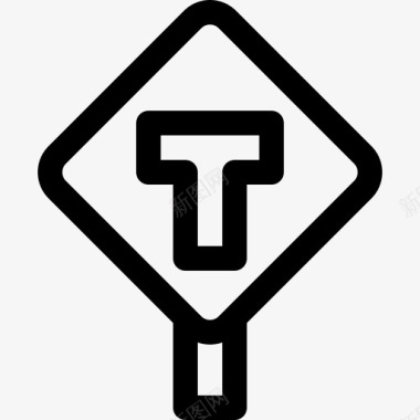 T形交叉口信号禁止8线性图标图标