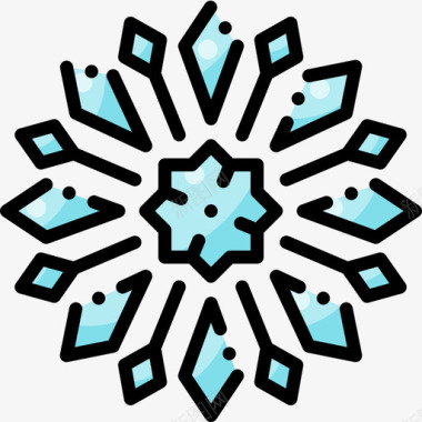 雪花冬季140线性颜色图标图标