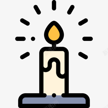蜡烛神秘的14线颜色图标图标