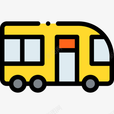 小型客车车辆和运输工具1线性颜色图标图标