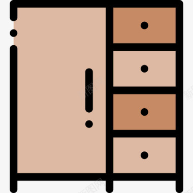 衣柜家居装饰66线性颜色图标图标