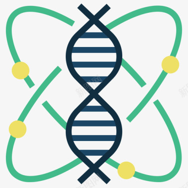 基因组学技术颠覆3平坦图标图标