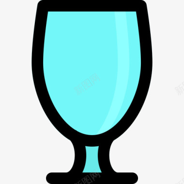玻璃餐具2线性颜色图标图标