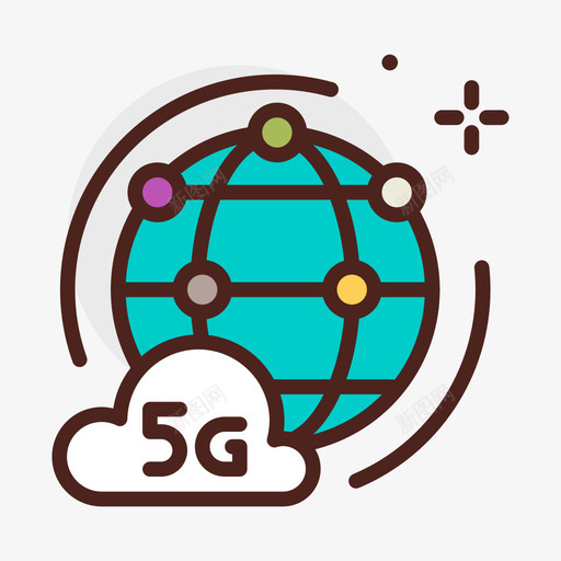 全局5g2线性颜色图标svg_新图网 https://ixintu.com 全局 线性 颜色