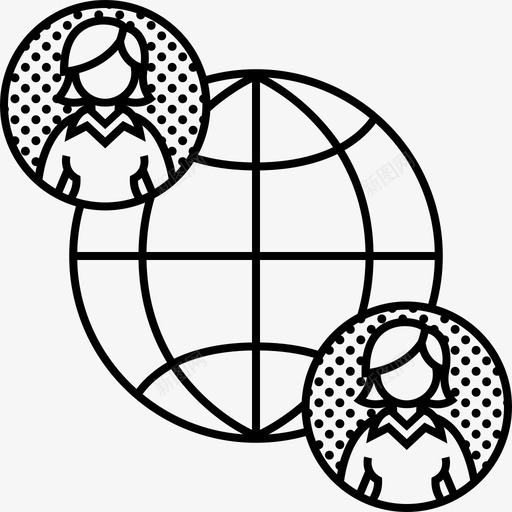 国际商务环球离岸图标svg_新图网 https://ixintu.com 商务 国际商务 女性 环球 离岸