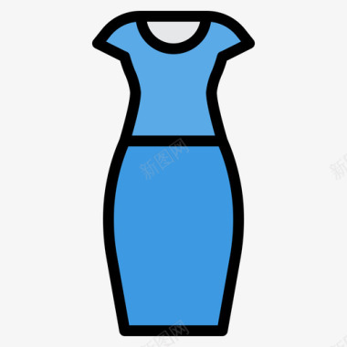 铅笔裙衣服123直线颜色图标图标