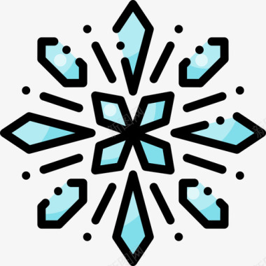 雪花冬季140线性颜色图标图标