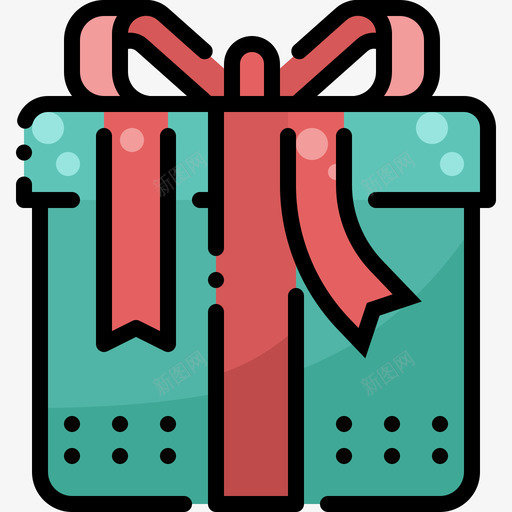 礼品盒圣诞装饰10线性颜色图标svg_新图网 https://ixintu.com 圣诞 礼品盒 线性 装饰 颜色