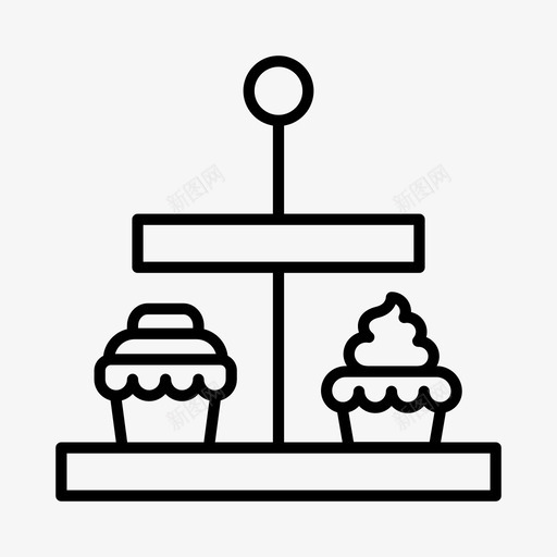 高级茶纸杯蛋糕架甜点图标svg_新图网 https://ixintu.com 甜点 糕点 纸杯 蛋糕 食物 高级