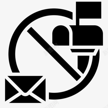 垃圾邮件警报广告71字形图标图标