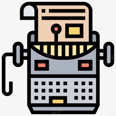 打字机文案53线状颜色图标图标