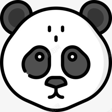 熊猫中国81线性颜色图标图标