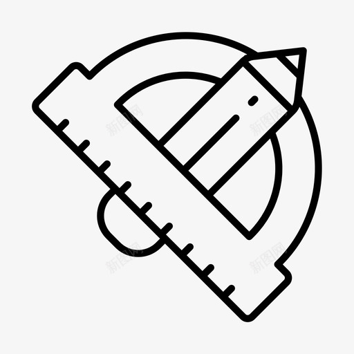 几何教育量角器图标svg_新图网 https://ixintu.com 几何 学校 教育 量角器