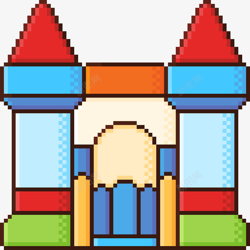 弹性城堡生日像素线性颜色图标svg_新图网 https://ixintu.com 像素 城堡 弹性 生日 线性 颜色