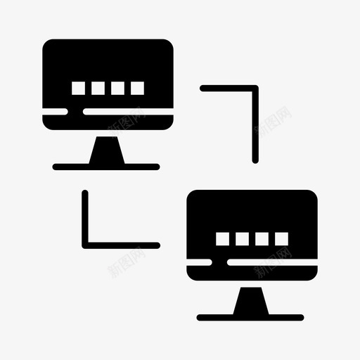 网络计算机共享图标svg_新图网 https://ixintu.com 共享 技术 数据 网络技术 网络计算机