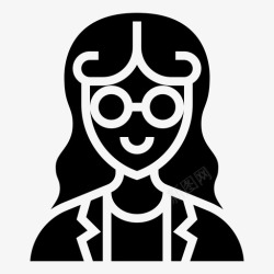 数学家职业女性2字形图标图标