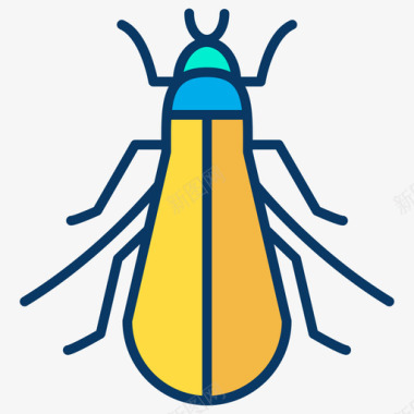 蟋蟀昆虫35线形颜色图标图标
