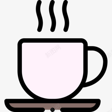 咖啡杯家居用品22线性颜色图标图标