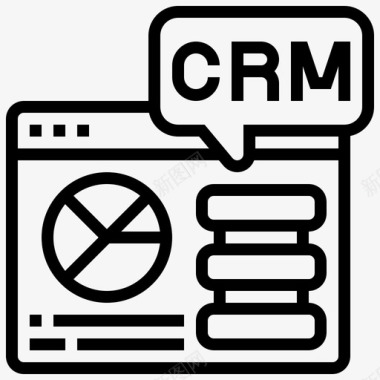 CRM客户关系管理4线性图标图标