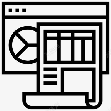 仪表板业务分析12线性图标图标