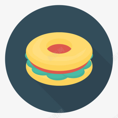 三明治食品和饮料30圆形图标图标