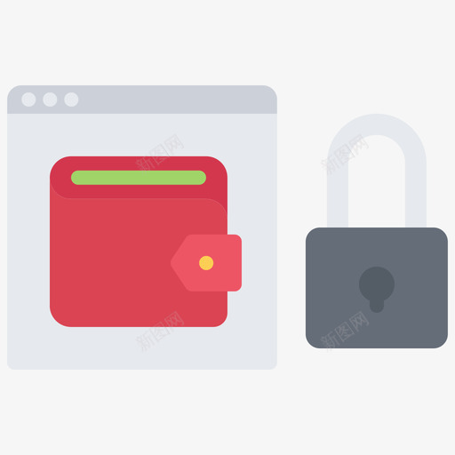 数字钱包数据保护32扁平图标svg_新图网 https://ixintu.com 保护 扁平 数字 数据 钱包