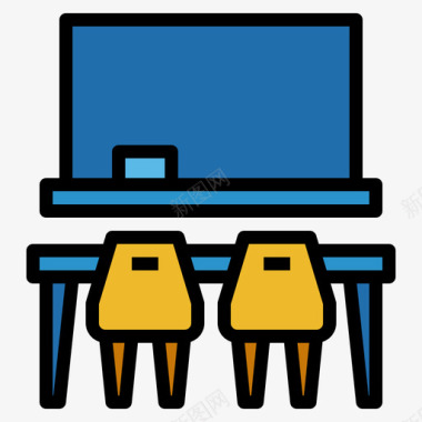教室教育314线颜色图标图标