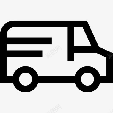货车车辆和运输工具2直线型图标图标