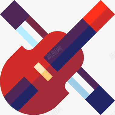 小提琴乐器22扁平图标图标