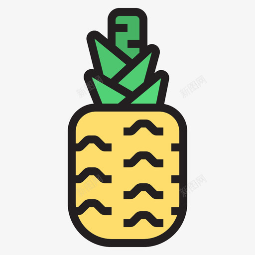 菠萝水果和蔬菜2线性颜色图标svg_新图网 https://ixintu.com 水果 线性 菠萝 蔬菜 颜色