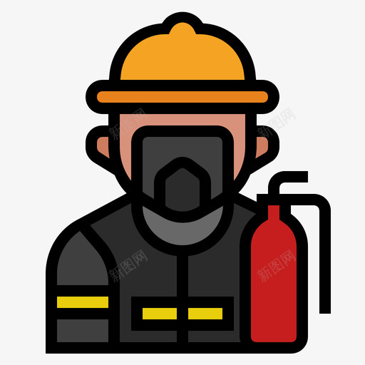 消防员工作和职业3线性颜色图标svg_新图网 https://ixintu.com 工作 消防员 线性 职业 颜色