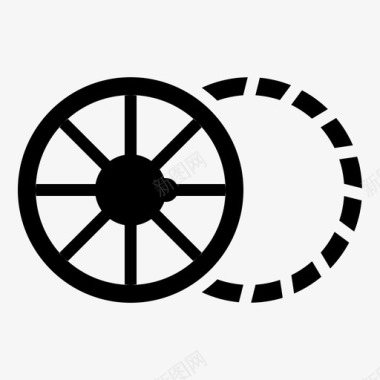 车轮自行车元素3字形图标图标