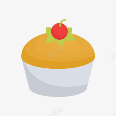 纸杯蛋糕快餐72扁平图标图标