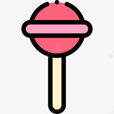 棒棒糖甜点和糖果6线性颜色图标图标