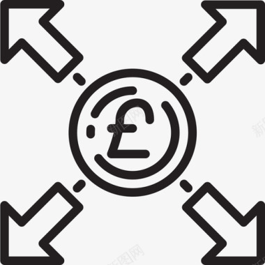 英镑货币资金1线性图标图标