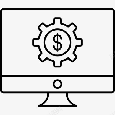 美元计算机金融图标图标